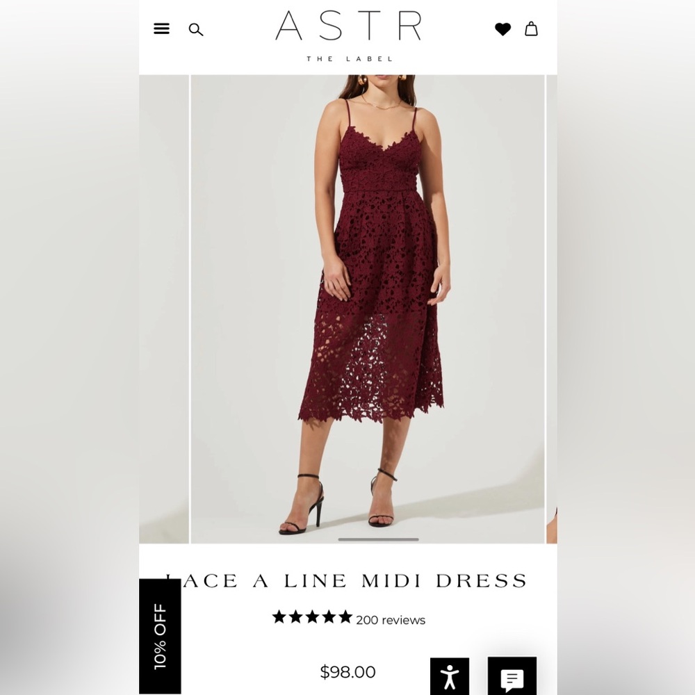 ASTR the label Lace Midi Dress in Burgundy